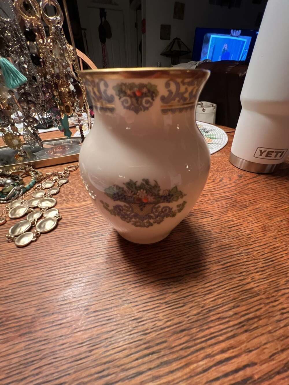 Lenox Autumn Small Porcelain Vase 24K Gold Trim Made in USA